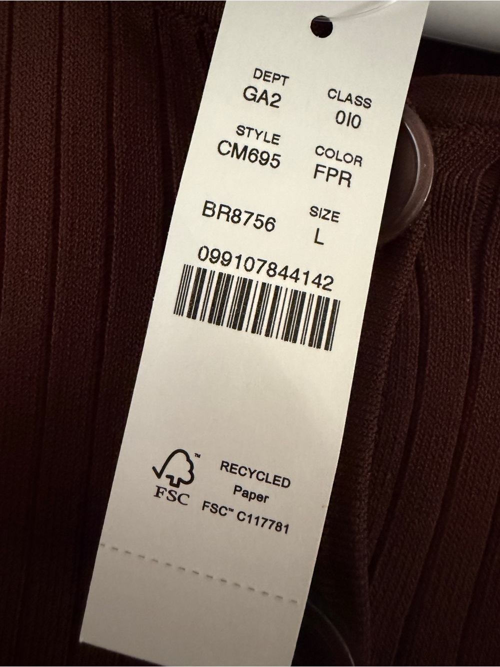 J. Crew Ribbed Button-Front Cardigan in Deep Brown - Picture 2 of 2
